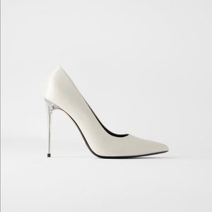Zara white transparent heel pumps